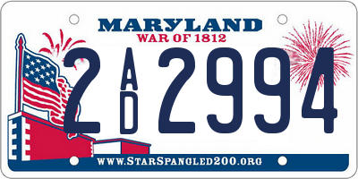 MD license plate 2AD2994