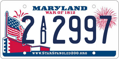 MD license plate 2AD2997
