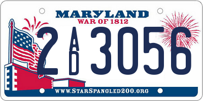 MD license plate 2AD3056