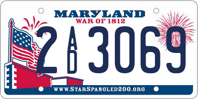 MD license plate 2AD3069