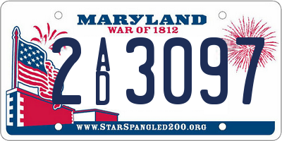 MD license plate 2AD3097