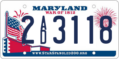 MD license plate 2AD3118