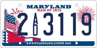 MD license plate 2AD3119