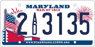 MD license plate 2AD3135