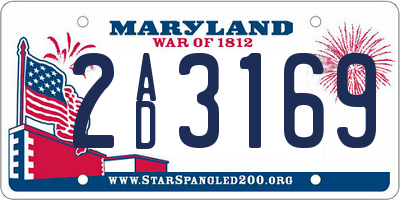 MD license plate 2AD3169