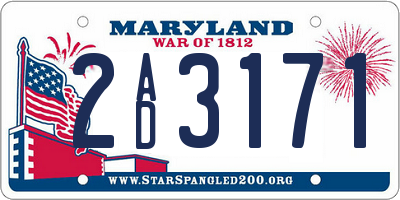 MD license plate 2AD3171