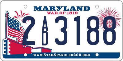 MD license plate 2AD3188