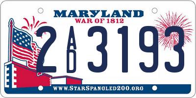 MD license plate 2AD3193