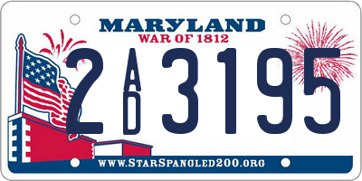 MD license plate 2AD3195