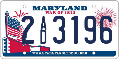 MD license plate 2AD3196