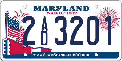 MD license plate 2AD3201
