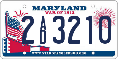 MD license plate 2AD3210