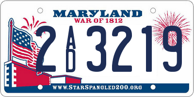 MD license plate 2AD3219