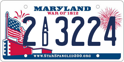MD license plate 2AD3224