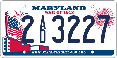 MD license plate 2AD3227