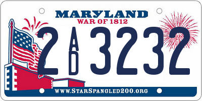 MD license plate 2AD3232