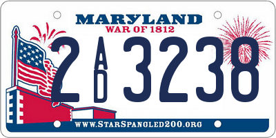 MD license plate 2AD3238