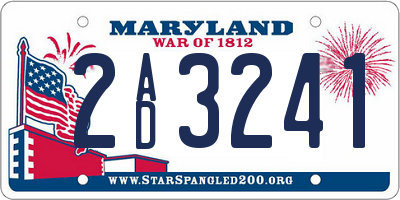 MD license plate 2AD3241