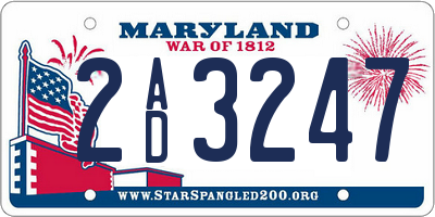 MD license plate 2AD3247