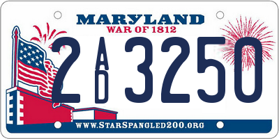 MD license plate 2AD3250