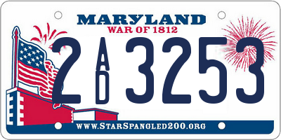 MD license plate 2AD3253