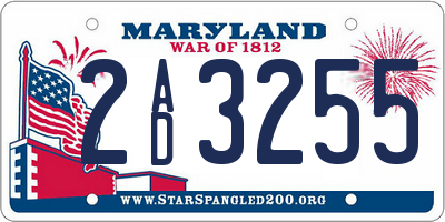 MD license plate 2AD3255
