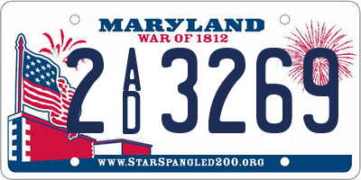 MD license plate 2AD3269