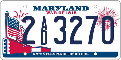 MD license plate 2AD3270