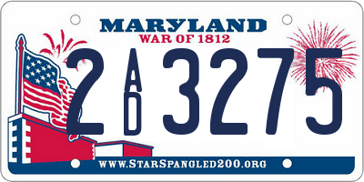 MD license plate 2AD3275