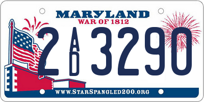 MD license plate 2AD3290