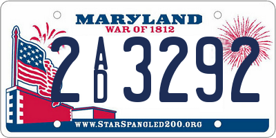 MD license plate 2AD3292
