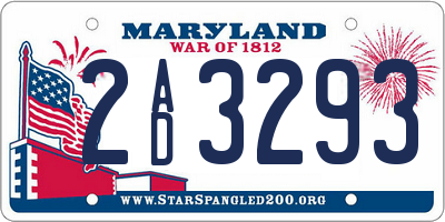 MD license plate 2AD3293