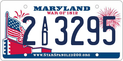 MD license plate 2AD3295