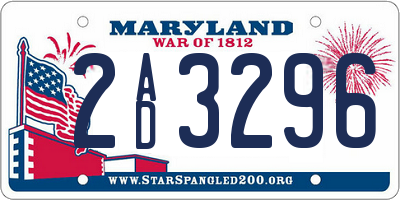MD license plate 2AD3296