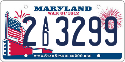 MD license plate 2AD3299