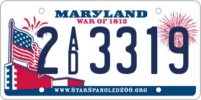 MD license plate 2AD3319