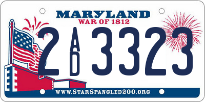 MD license plate 2AD3323