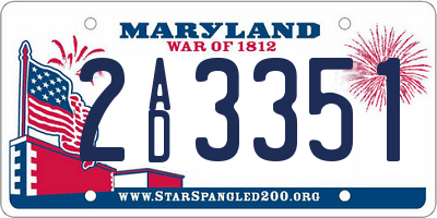 MD license plate 2AD3351