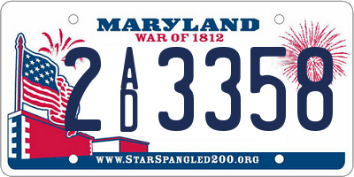 MD license plate 2AD3358