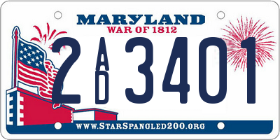 MD license plate 2AD3401