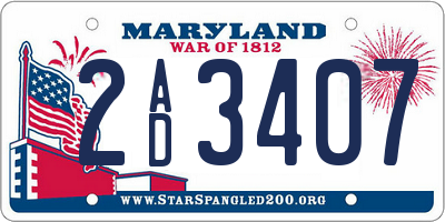 MD license plate 2AD3407