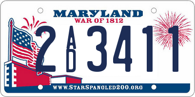 MD license plate 2AD3411