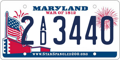 MD license plate 2AD3440