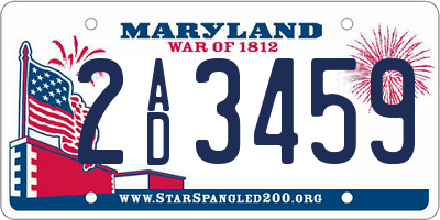 MD license plate 2AD3459