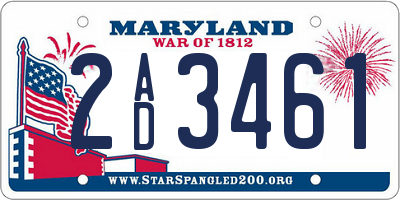 MD license plate 2AD3461