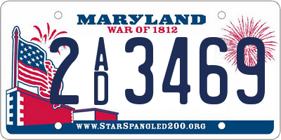 MD license plate 2AD3469