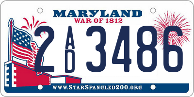 MD license plate 2AD3486