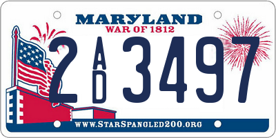 MD license plate 2AD3497