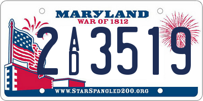 MD license plate 2AD3519