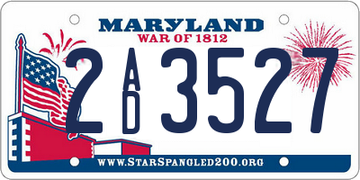 MD license plate 2AD3527